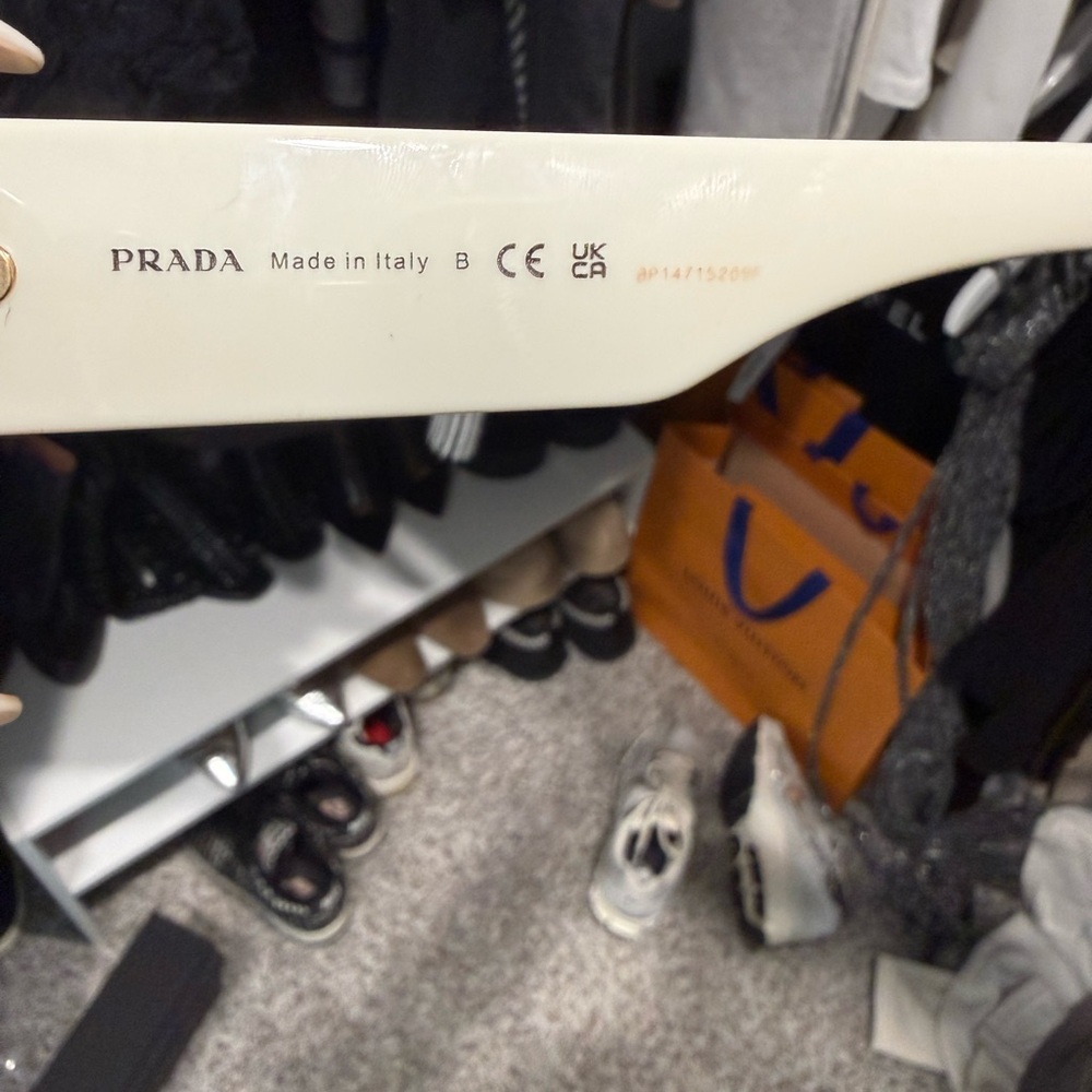 Prada Cream Rectangular Sunglasses with Dark Lens… - image 3